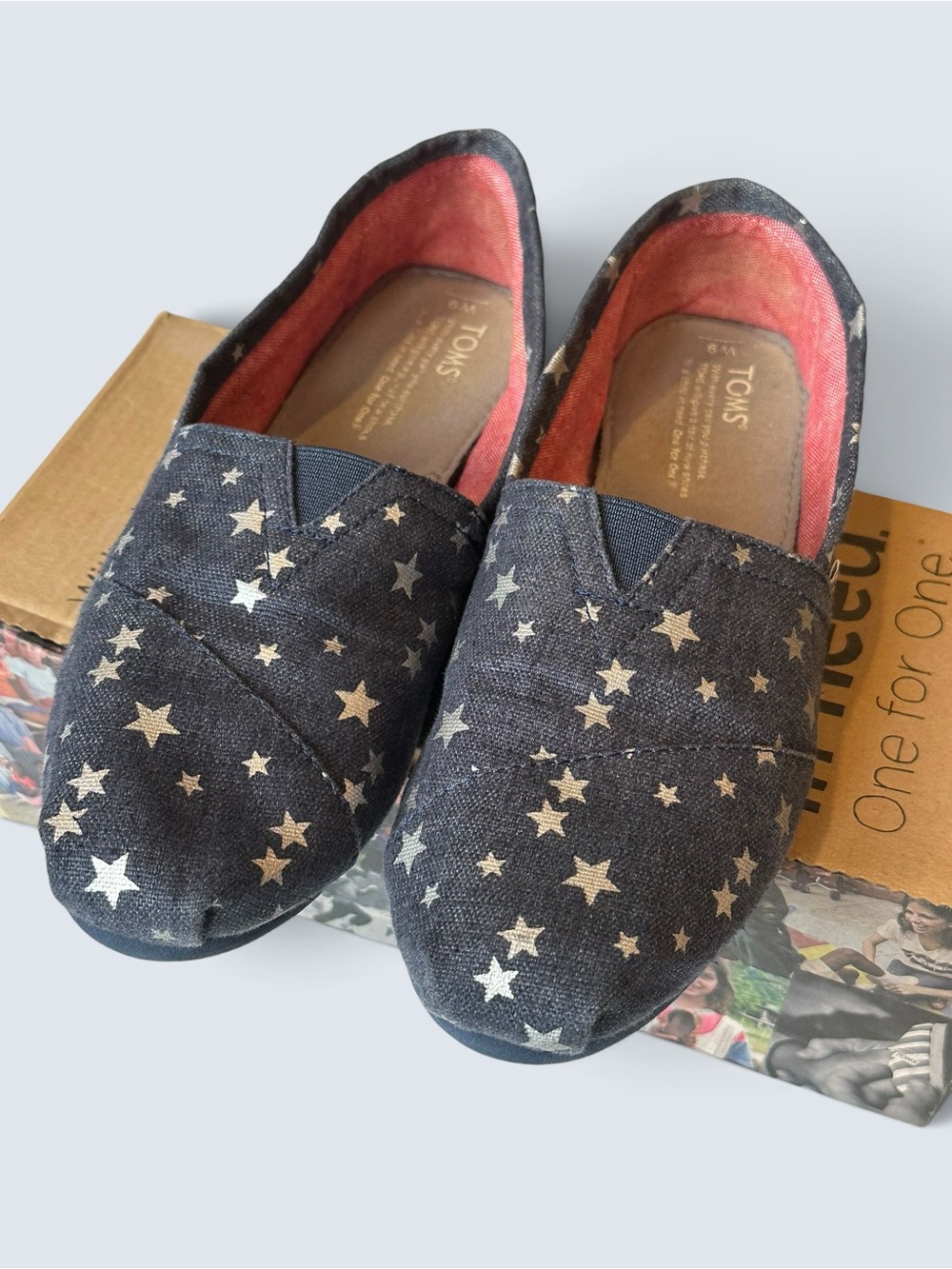 TOMS Women's Slip On Classics Navy Stars 9 - Picture 7 of 8